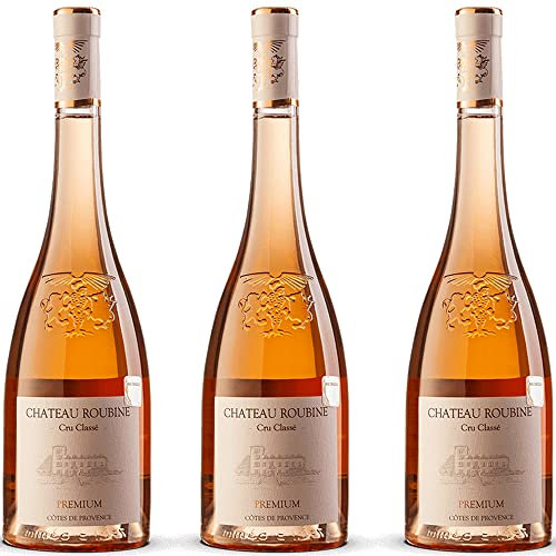 Chateau Roubine | Premium Cru Classé Rouge Rosè | Vino Rosato Francese | I Grandi Vini della Provenza | Cote de Provence | Francia | 3 Bottiglie 75 cl | Idea Regalo