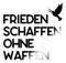 Spreadshirt Frieden Schaffen Ohne Waffen Friedenstaube Peace Sticker, max. 10x10 cm, 10 x 10 cm, Transparent glänzend