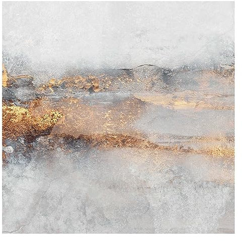 Bilderwelten Fototapete Aquarell Gold-Grauer Nebel 288x288 cm Vlies-Tapete XXL Smart Wandtapete Wanddekoration Wohnzimmer Schlafzimmer