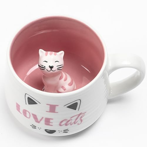 Katzentasse Geschenke für Katzenliebhaber Lustige Tassen | Tasse Katze 350ml katzen geschenke für frauen keramik tasse süße geschenke personalisiert cute things