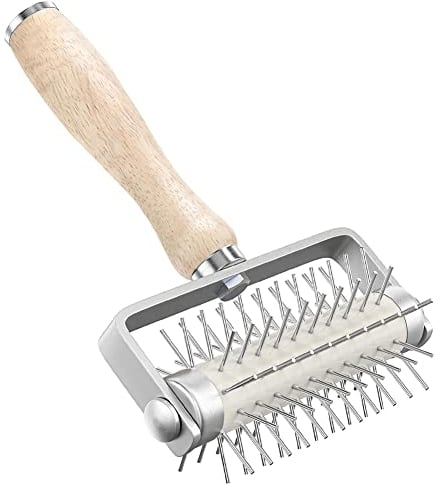 GIISH Pastry Roller with Stainless Steel Spikes Homemade Pizza Tool,Prevents Dough from Blistering,Pizza Making Accessories