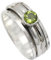 JEWELFORCE Peridot-Edelstein-Spinnerring, 925er Sterlingsilber, Meditationsring für Männer und Frauen, Geschenkartikel, handgefertigter Schmuck JSR 148B_67 (21.3)