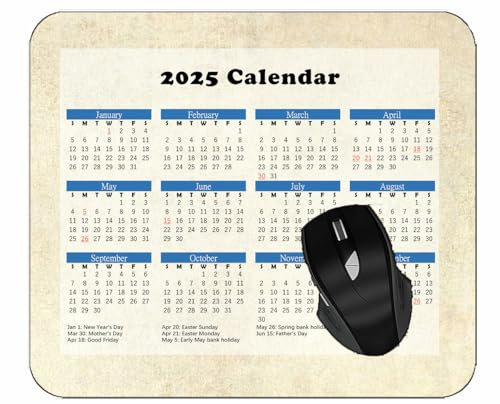 YENDOSTEEN 2025 Calendar Mouse Pad with Holidays,Surface Background Texture Light Personalized Mouse Pad Type61