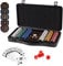 homeguru Pokerset inkl. 2X Pokerdecks, 5X Würfel, Dealer/Small Blind/Big Blind Button, Pokerspiel Alu Pokerkoffer Laser Pokerchips Set, Kartenspiele Aluminium Kasino (300 Chips/Schwarz)