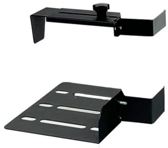 PC Halterung PC-Halterung unter dem Schreibtisch – hängende, geteilte, hängende Host-Racks, CPU-Tower, schwarze Stahlhalterung, robuste PC-Halterung for Sitz-Steh-Schreibtische CPU Ständer