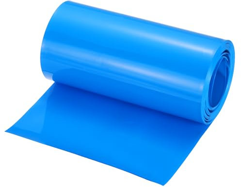 QUARKZMAN Tubo Termorestringente PVC 95mm Dia 150mm Piatto 18 Piedi Blu Kit di Tubi Termorestringenti per Batteria Guaina Termorestringente Buon Isolamento per Pacco Batterie-5.5m