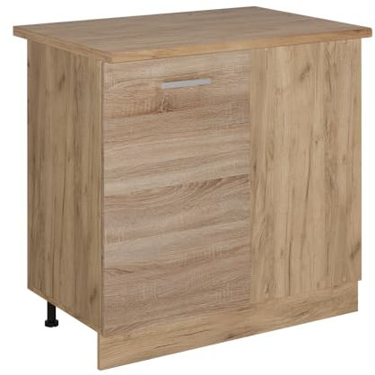 Vicco Eckunterschrank R-Line, Küchen Eckschrank, Sonoma, 86 cm, AP Eiche