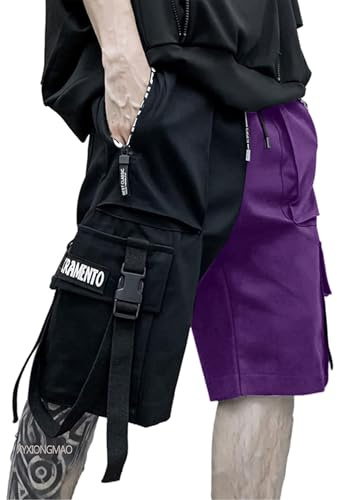 XYXIONGMAO Techwear pantaloncini cargo da uomo cyberpunk hip hop gotico giapponese streetwear uomo abbigliamento tecnico pantaloni tattici gotici