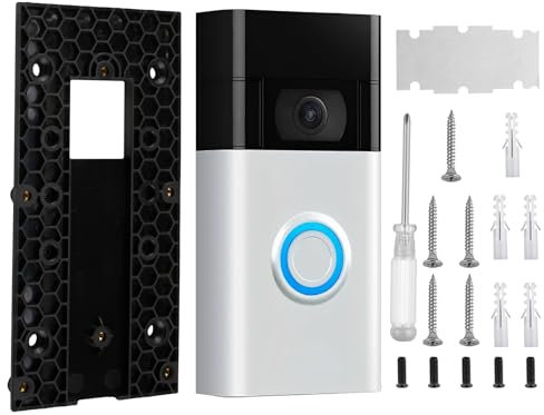 No-Drill Doorbell Mount Compatible with Ring Video Doorbell Pro/Plus/3/3 Plus/4 Doorbell Adjustable Mounting Bracket with Accessories for Apartment Home Office