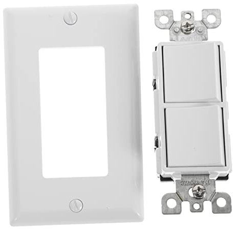 DOITOOL Interruptor de Luz Doble 10 Amperios con 2 Paletas y de Pared Ul Interruptor Eléctrico para Apartamentos y Áreas Comerciales