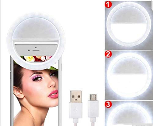 Rechargeable Selfie LED Light Ring Flash Clip Camera for Phone iPhone Samsung