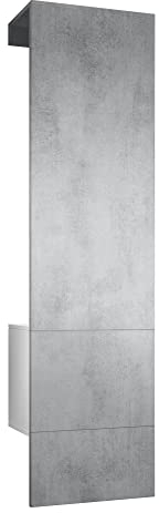 Vladon Garderobe Carlton Set 5, Made in Germany, Garderobenset bestehend aus 1 Garderobenpaneel mit integrierter Tür und 1 Kleiderstange, Weiß matt/Beton Oxid Optik (52 x 193 x 35 cm)
