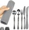 Vive Weighted Utensils (5 Piece) - Parkinson Spoon and Fork Set Plus Knife - Adaptive, Heavy 7 Ounce Weight Stainless Steel Silverware for Hand Tremors, Adults, Elderly Patients, Pediatrics, Children