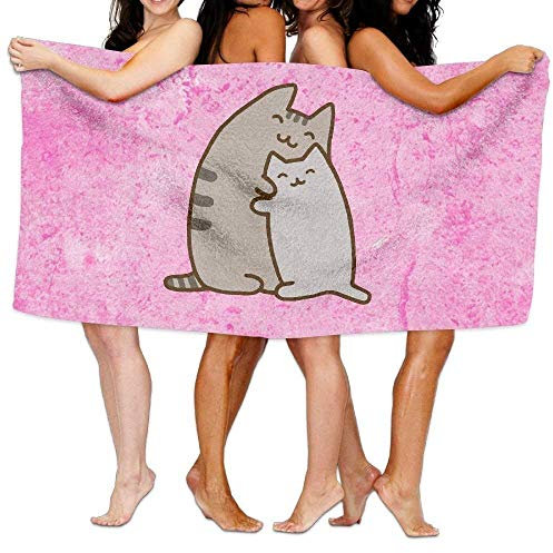 xcvgcxcvasda Badetuch, Bath Towel Microfiber, Beach Towel Two Cute Pu_Sheen Pink 80 X 130 cm Soft Lightweight Absorbent for Bath Swimming Pool Yoga Pilates Picnic Blanket Towels