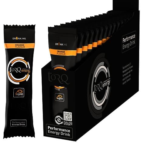 Torq Energy Drink Orange Isotonic Energy Drink Powder - Electrolyte Powder Energy Drinks High Carbohydrates 30g per 500ml and Sodium - Single Serve Packs - Box of 15