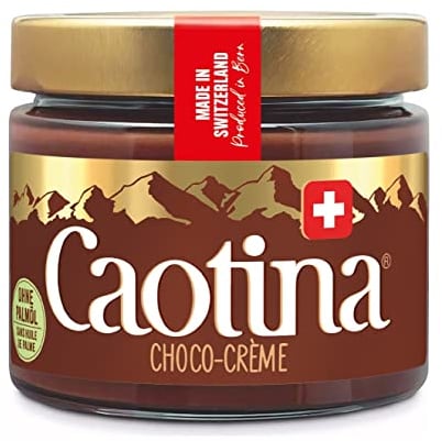 Caotina Schokoladen Creme Brotaufstrich süß SchokoCreme ohne Palmöl SchokoladenAufstrich mit Nuss und echter Schweizer Schokolade, 6 x 300 g