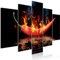 decomonkey Bilder Küche 200x100 cm 5 Teilig Leinwandbilder Bild auf Leinwand Wandbild Kunstdruck Wanddeko Wand Wohnzimmer Wanddekoration Deko Paprika