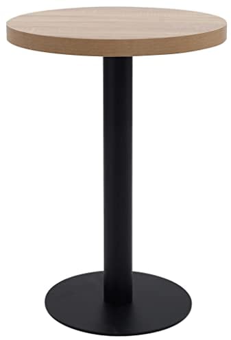 vidaXL Table de Bistro Café Salle à Manger Bar Dîner Repas Restaurant Maison Intérieur Marron Clair 60 cm MDF
