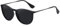 WOWSUN Polarisierte Sonnenbrille für Damen, Vintage, Retro, runde verspiegelte Gläser, Mattschwarzer Rahmen, graue Gläser, Medium