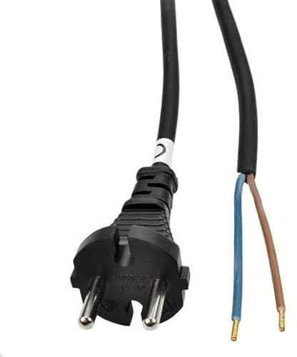 Solight Netzkabel, 5m, 2 x 1.5mm2, Gummi mit H05RR-f2, Schwarz, Wiring Material, 230v, Netzkabel, Pf 33