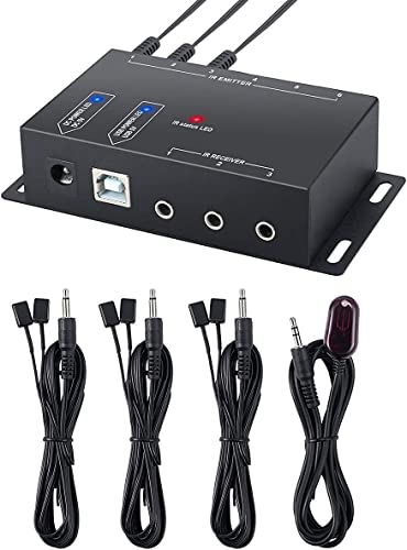 Nicoone Ripetitore remoto IR, Sistema a infrarossi Nascosto Sistema IR Kit Sistema IR Telecomando a infrarossi Extender 6 faretti e 1 ricevitore, Spina EU