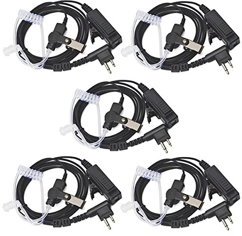 HYS Covert Walkie-Talkie-Headset mit Mikrofon, kompatibel mit Motorola CP040 DP1400 GP68 GP88 GP300 CT150 Pro1150 Hyera 2-Wege-Radio, 5 Stück
