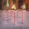 ECD Germany LED Zuckerstangen 5er Set mit 40 Warmweißen LEDs, 73cm, Rot Weiß, batteriebetrieben, Außen & Innen, Beleuchtete Gartenstäbe Weihnachtsdeko Gartenstecker Weihnachtsweg Marker Lichterkette