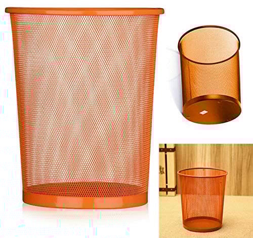 TRTO Attractive Colourful Mesh Waste Paper Basket Office Metal Dustbin Rubbish Bins Trash Bin Useful For Any Place and Easy To Clean