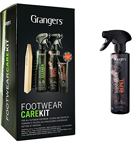 Grangers All-In-One Footwear Care Kit - Black & Footwear Repel Proofer -275 ml