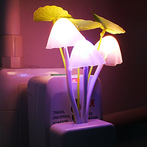 NOPNOG Romantische Bunte LED-Nachtlicht, Pilz Form Nachtlampe, Silikon und Kunststoff, 220V, 0,5W