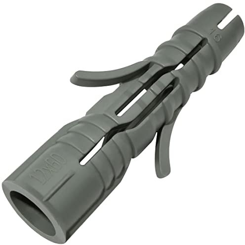 AERZETIX - C57716 - Lot de 50 Chevilles universelles Ø12x60 mm - Chevilles Crampons Multi-usages - en Plastique - pour Fixation en béton Brique parpaing