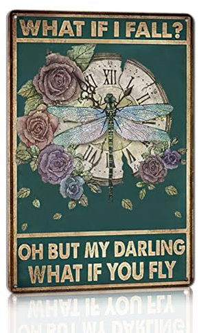 Kreatives Blechschild Libelle Blume Uhr Lustige Neuheit Metall Retro Wanddekoration für Zuhause Tor Garten Bars Restaurants Cafés Büro Geschäft Pubs Club Geschenk für Zuhause Kaffee Wanddekoration