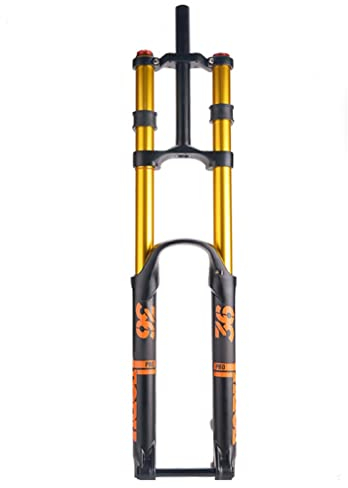 LAVSENA DH Downhill Mountainbike Federgabel 26 27,5 29 Zoll Federweg 160mm MTB Luftgabel Zugstufeneinstellung Doppelschulter Fahrrad Vorderradgabel Steckachse 15 X 110mm (Color : Gold, Size : 26'')