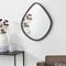 [en.casa] Wandspiegel Galatone 64x60 cm Spiegel mit MDF Rahmen schwarz matt asymetrisch für Bad, Flur, Wohn- und Schlafzimmer zum Aufhängen modernes Design