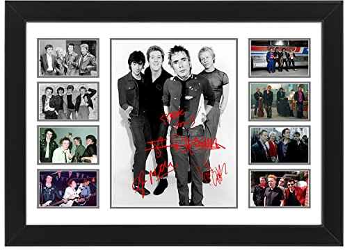 Sex Pistols Autogramm Collage Poster Druck – Limitierte Auflage Poster, Musikkunst Dekor, Geschenk für Musikliebhaber, Bandposter, Wandkunst, Heimdekoration, Bürodekoration (gerahmt, A4 (30 x 20 cm))