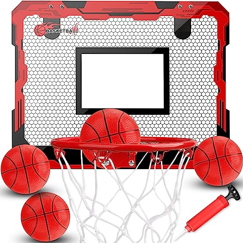 Mini Indoor Basketballkorb Basketball Hoop, kleine Bälle über Tür Small Board Hoop Spiel Set für Tür und Wandhalterung, Pool Basketball Reifen mit komplettem Zubehör