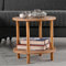 sugodesign Beistelltisch rund Holz, Ø 42,5 cm, Kleiner Couchtisch rund aus Holz, 2 Ablagen mehr Stauraum, Idealer Sofatisch oder Coffee Table für Wohnzimmer, Couchtisch Nussbaum-Optik einfacher Aufbau