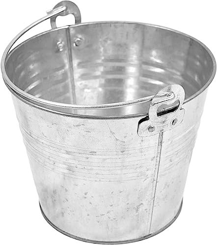 Cubo de Metal galvanizado con asa para trasporte de Materiales o líquidos con abridor (5 litros)