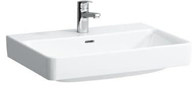 LAUFEN PRO S Waschtisch, 3 Hahnlöcher, mit Überlauf, 650x465mm, H810964A001081, Farbe: Weiß mit LCC Active