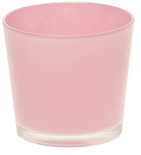 INNA-Glas Glasübertopf Alena, rosa, 12,5 cm, Ø 13,3 cm - Deko Übertopf