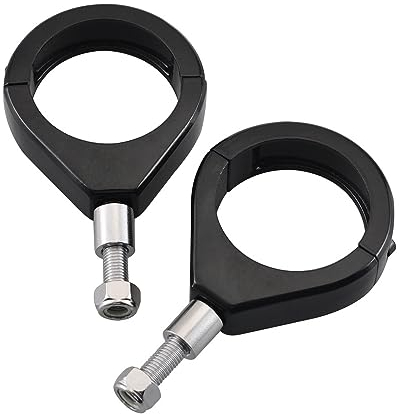 Baceyong 1pc Motorcycle Fork Indicator Brackets, 41 mm Motorbike Fork Relocation Clamps, Aluminum Motorcycle Turn Signal Mount Brackets Indicator Bracket Clamps, Black 41mm/1.61