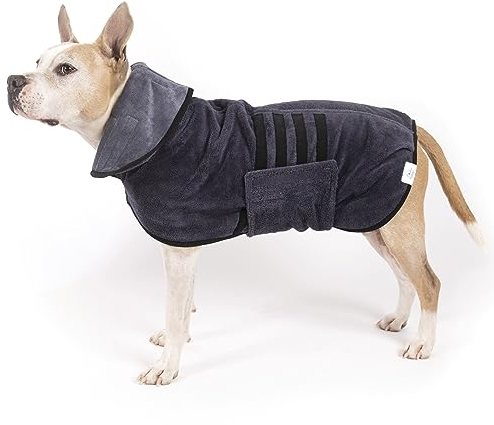 KaraLuna Bademantel Hund 2-lagige Premium Qualität I Hundebademantel für große Hunde mittelgroße Hunde und kleine Hunde I Bademantel für Hunde Microfaser (M)