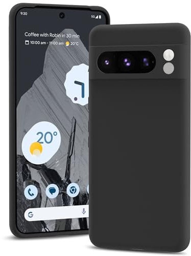 YATWIN Silicone Case for Google Pixel 8 Pro 5G, Soft-Touch, Shockproof, DustProof, Antiskid Full Body Armour Phone Cover for Google Pixel 8 Pro 5G - Black