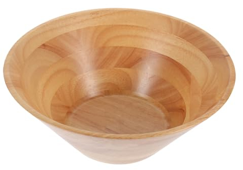MAGICLULU Saladier en Bois D'hévéa Assiette De Service en Bois Bols De Nouilles Bol en Bois Bol sur Pied en Bois Bols en Bois pour La Nourriture Bol De Service en Bois Salade Bol De Dîner