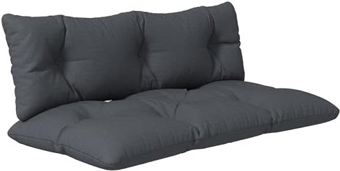 Outsunny Set 2 Pezzi Cuscini per Pallet per Schienale e Seduta con Imbottitura Spessa, Cuscini per Divano in Poliestere, per Interno ed Esterno, 120x60 cm, Grigio Carbone