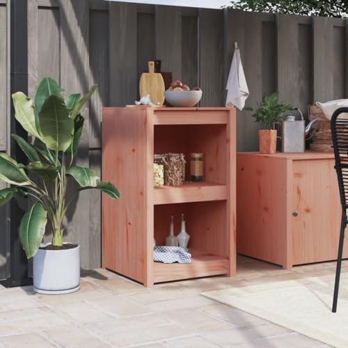 Rantry Küchenschrank für den Außenbereich, 55 x 55 x 92 cm, Massivholz, Douglasien-Holz, Regalböden für den Innenbereich, Außenschrank, Outdoor-Möbel, Besenschrank M