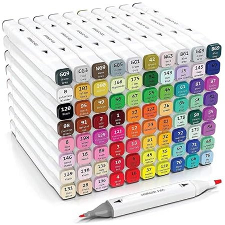 Alkohol Marker Graffiti Stifte Set - 80 Farben Alcohol Markers Dual Tip Marker Pen FüR Erwachsene Kinder - Alkoholmarker Filzstifte Art Sketch Marker FüR Manga Coloring