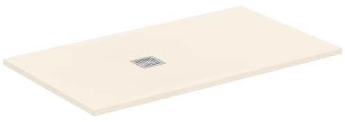 Ideal Standard - Ultra Flat S+, Piatto doccia rettangolare ultrasottile in resina effetto pietra, 140x80cm, Ideal Solid, Scarico lato corto, Sabbia