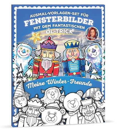 Bine Brändle - Ausmal-Vorlagen-Set für Fensterbilder mit dem fantastischen Öl-Trick - Meine Winter-Freunde