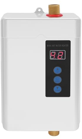 4000W elektrischer Durchlauferhitzer Durchlauferhitzer mit Touchscreen einstellbare Temperatur mit Fernbedienung LCD-Display Inverter-Design Geeignet für Waschbecken (weiß)